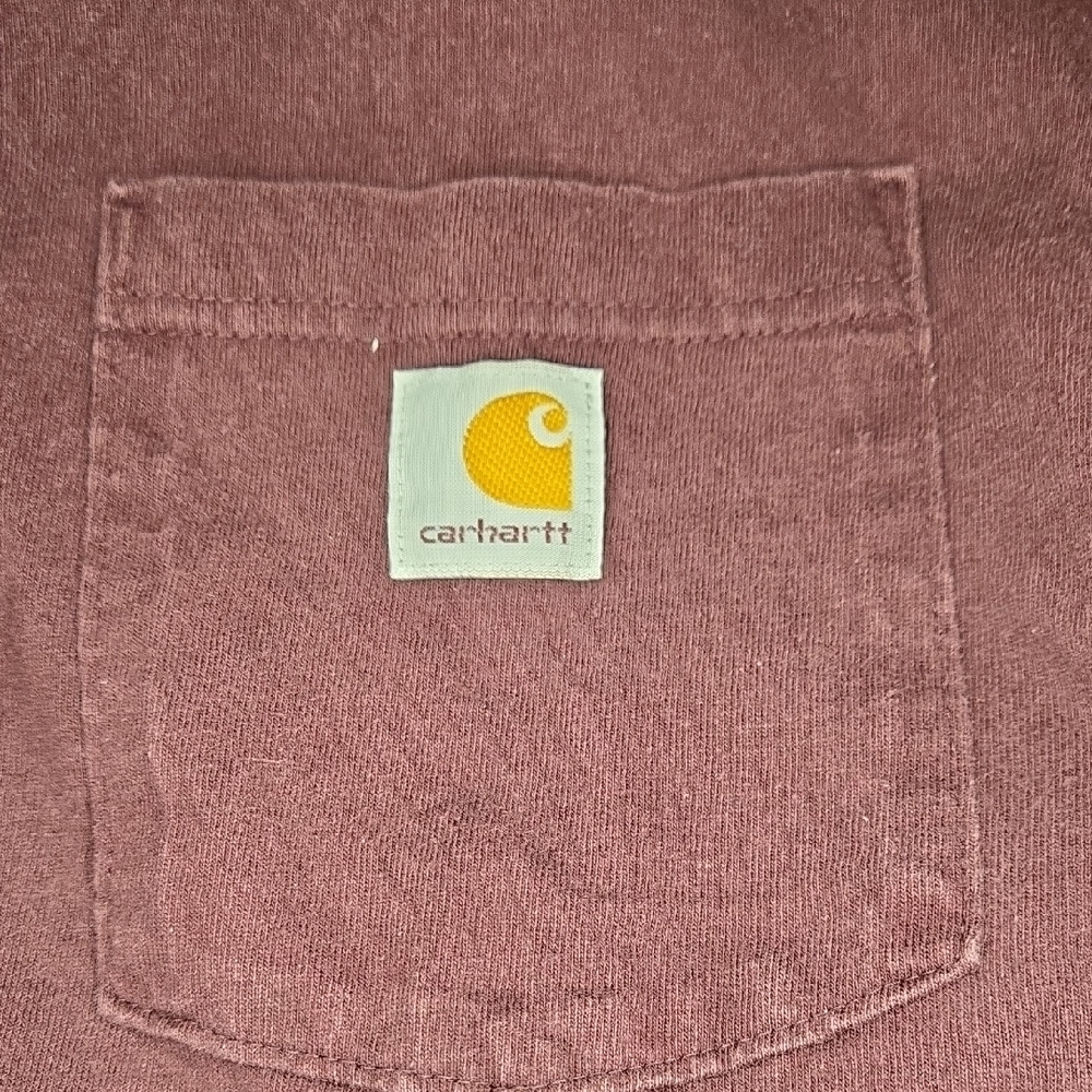 Carhartt Men's Burgundy Short Sleeve Pocket Tee - Picture 5 of 5